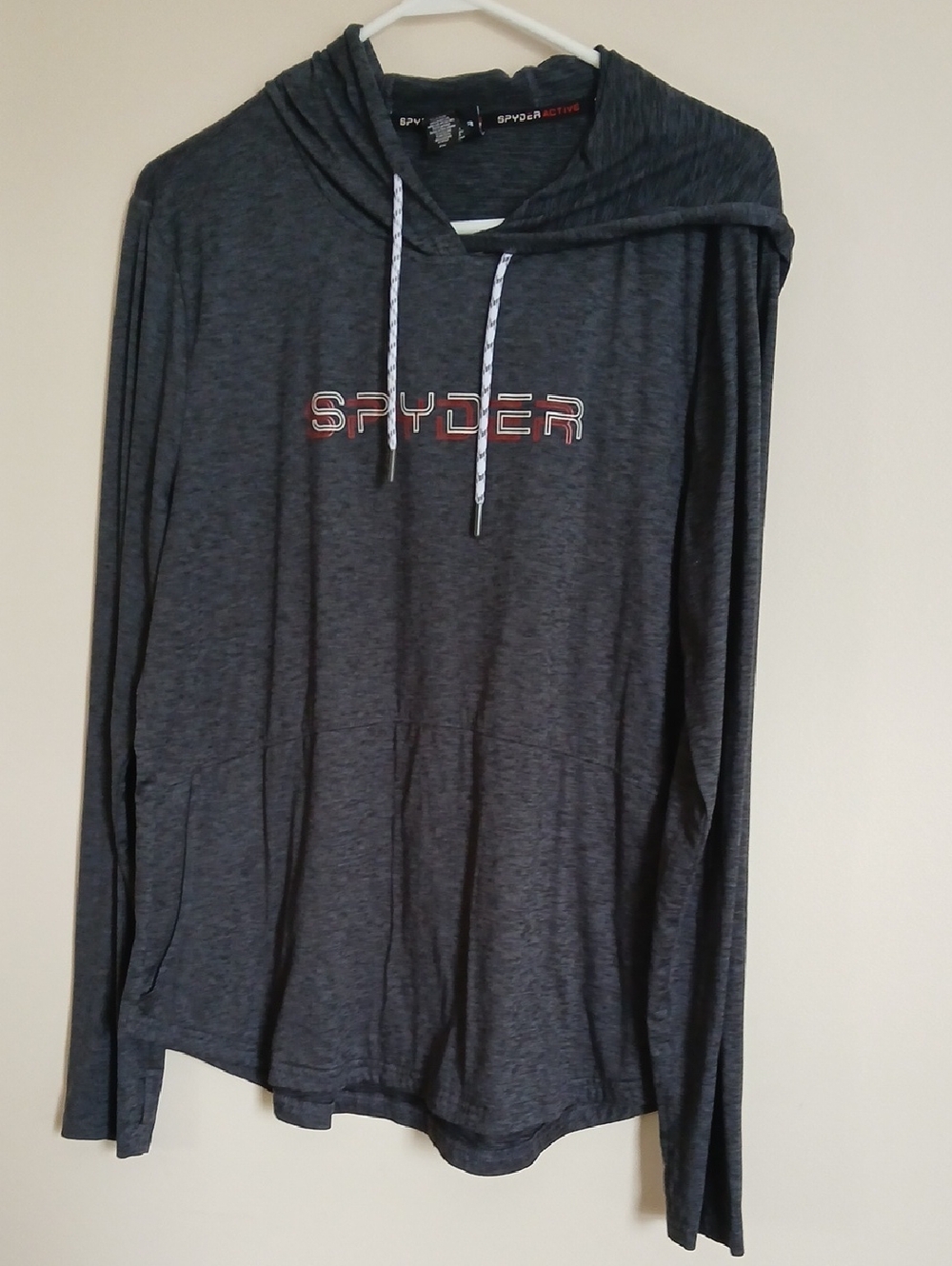 Spyder Charcoal Heather Hooded Long Sleeve Pullover